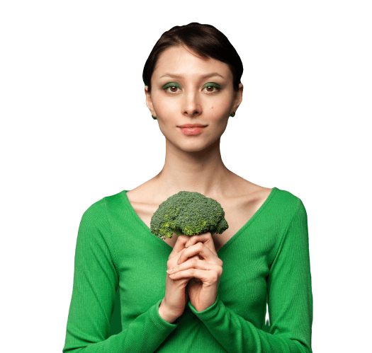 woman with broccoli